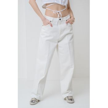 Blugi relaxed fit cu talie inalta