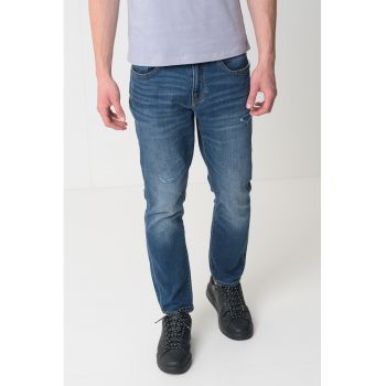 Blugi skinny cu aspect decolorat J14