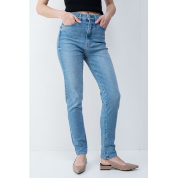 Blugi skinny cu talie inalta