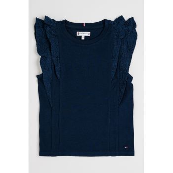 Bluza de bumbac cu volane