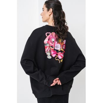 Bluza de trening cu decolteu la baza gatului si imprimeu