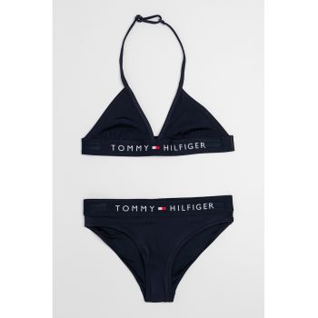 Costum de baie cu doua piese si imprimeu logo