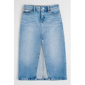 Fusta din denim cu slit frontal