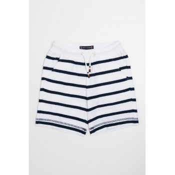 Pantaloni scurti de bumbac cu dungi
