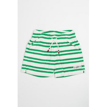 Pantaloni scurti din amestec de bumbac organic cu dungi