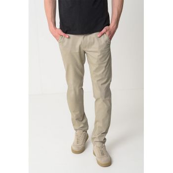 Pantaloni slim fit din amestec de bumbac