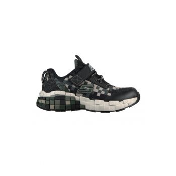 Pantofi sport cu velcro si model geometric Mega-Craft