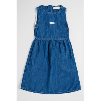 Rochie evazata din denim din amestec de lyocell si in