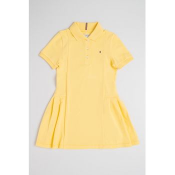 Rochie scurta evazata cu guler polo