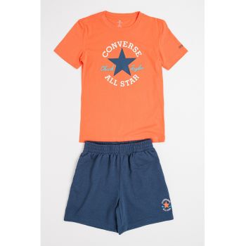 Set de tricou cu imprimeu si pantaloni scurti - 2 piese