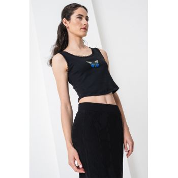 Top crop cu imprimeu Delarina