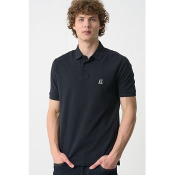 Tricou cu logo si guler polo