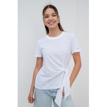 Tricou de bumbac organic cu nod lateral