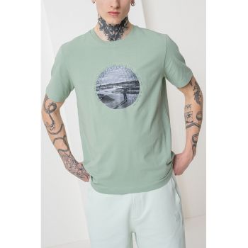 Tricou din amestec de bumbac cu imprimeu foto Heritage
