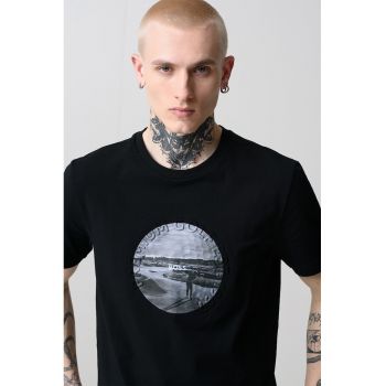 Tricou din amestec de bumbac cu imprimeu foto Heritage