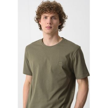 Tricou din bumbac cu aplicatie logo discreta Tales
