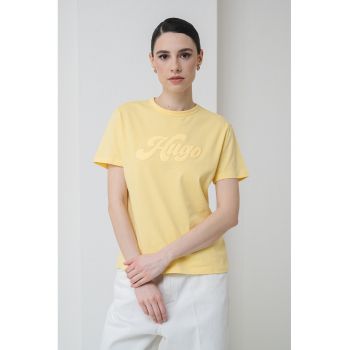 Tricou din bumbac cu logo in relief