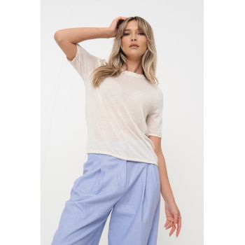 Tricou semitransparent din amestec de in