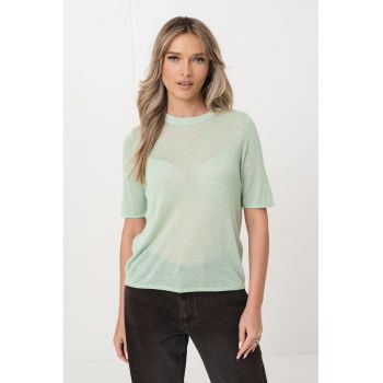 Tricou semitransparent din amestec de in