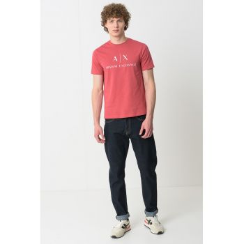 Tricou slim fit de bumbac cu logo