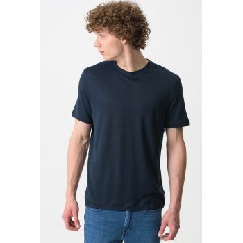 Tricou uni din amestec de in