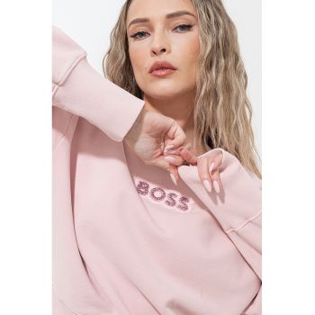 Bluza de trening cu maneci cazute si logo cu strasuri