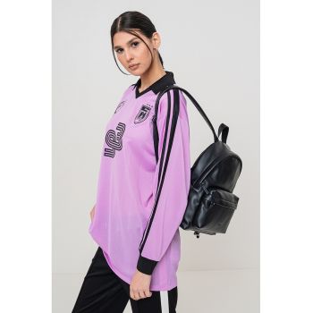 Bluza polo lejera cu detalii contrastante