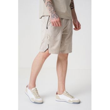 Pantaloni scurti cu model si buzunare cu fermoar Hecon Desert Active