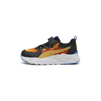 Pantofi sport cu model grafic si segment cu inchidere velcro
