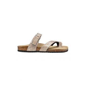 Papuci flip-flop din material textil cu inchidere velcro