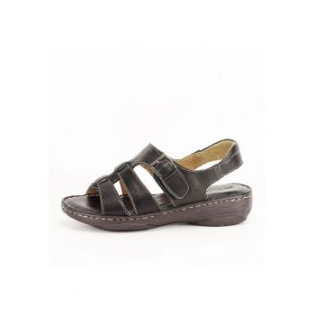 Sandale negre din piele naturala Lucky 129 2073