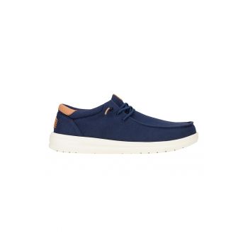Mocasini din material textil cu sireturi