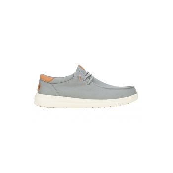 Mocasini din material textil cu sireturi