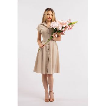 Rochie-camasa evazata din in