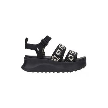 Sandale din material textil cu talpa wedge