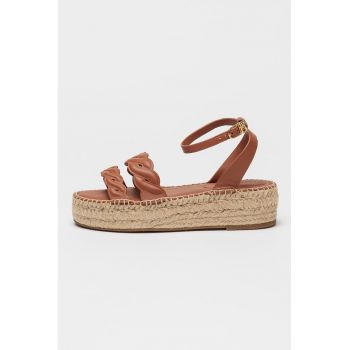 Sandale din piele cu talpa wedge