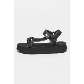 Sandale flatform cu inchidere velcro