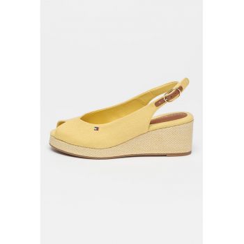 Sandale slingback cu talpa wedge