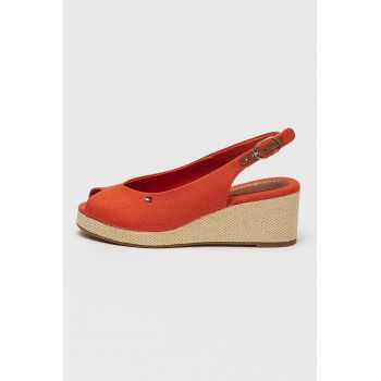 Sandale slingback cu talpa wedge