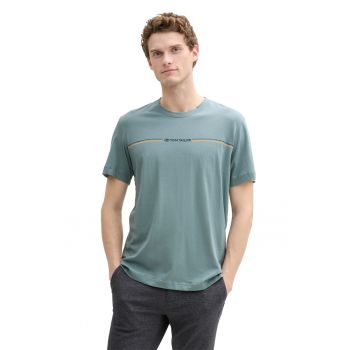 Tricou din bumbac cu decolteu la baza gatului