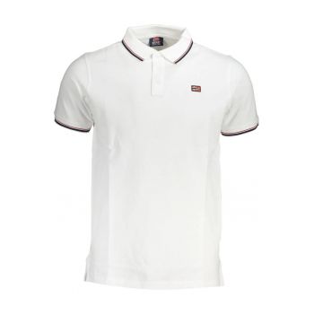 Tricou polo barbati cu logo brodat - regular fit - Alb -