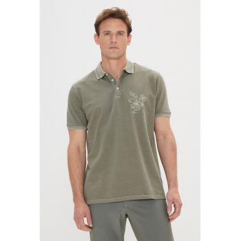 Tricou polo cu broderie pe piept