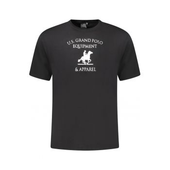 U.S. Grand POLO Tricou barbati cu imprimeu din bumbac - regular fit - negru -