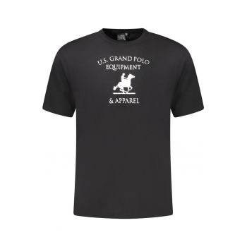 U.S. Grand POLO Tricou barbati cu imprimeu din bumbac - regular fit - negru -