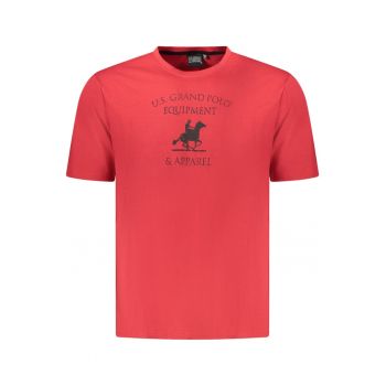 U.S. Grand POLO Tricou barbati cu imprimeu din bumbac - regular fit - rosu -