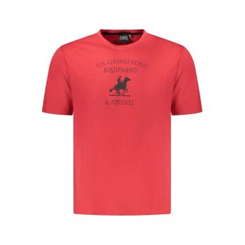U.S. Grand POLO Tricou barbati cu imprimeu din bumbac - regular fit - rosu -