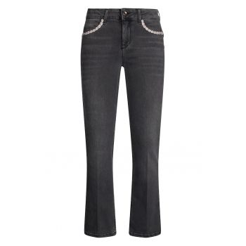 Blugi bootcut cu strasuri