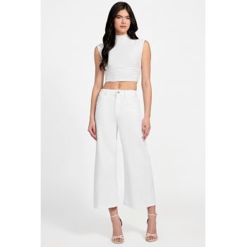 Blugi crop cu croiala ampla