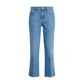 Blugi kick-flare cu talie inalta