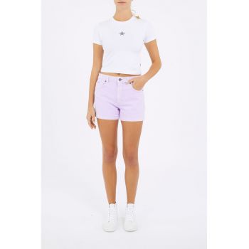 Blugi scurti mom fit
